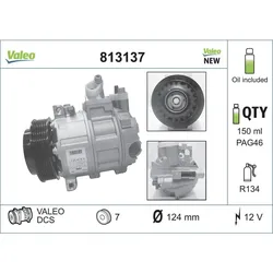 Kompressor Klimaanlage VALEO 813137 für Mercedes-Benz C