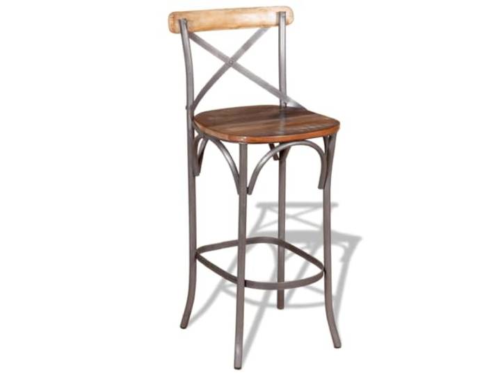 HKLGBVCR Barstuhl aus recyceltem Massivholz, handgefertigt, 110 kg Altholz, Teak, Mango, Akazie, Hartholz, robust, stabil, langlebig, handwerkliche Verarbeitung, täglicher Gebrauch