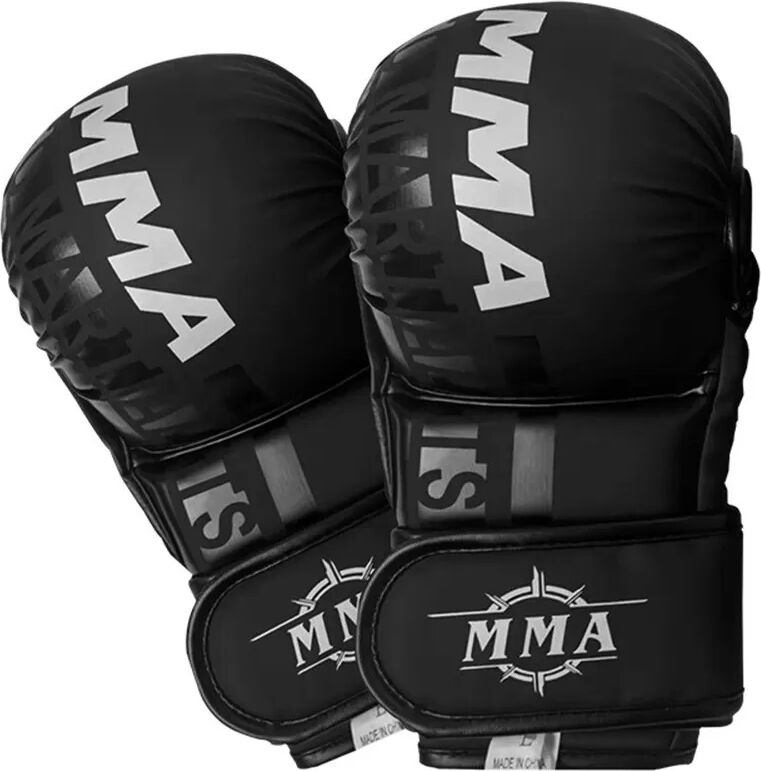 INF Halbfinger-Boxhandschuhe - MMA Sparring, Sandsack- und Kickbox-Training S Schwarz