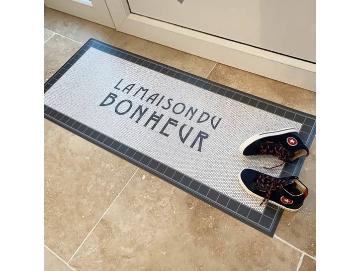 Tapis antidérapant - vinyle - int./ext. - gris - 50x200cm