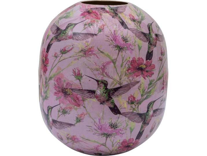 Tischvase CREATIV HOME Vase , rosa, H:32cm Ø:27cm, Vasen, Tischvase, mit floralem Dekor