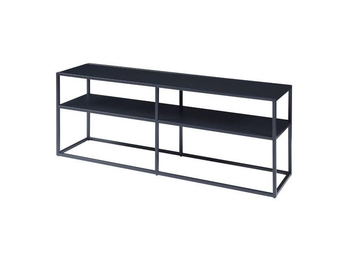 [en.casa] Fernsehtisch Solund, Schwarz, Metall, 2 Fächer, 30x46x120 cm, Wohnzimmer, TV Möbel, Lowboards, Lowboards stehend