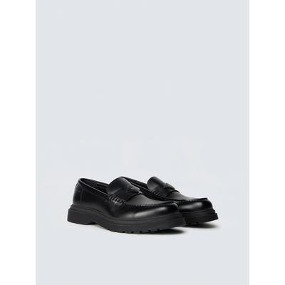Loafer REPLAY "PIERCE LAB", Herren, Gr. 44, schwarz, Lederimitat, unifarben, Schuhe Loafer, Slipper, Halbschuh, Schlupfschuh mit Mokassin-Naht