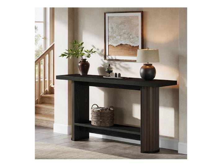 Tribesigns Konsolentisch 140 cm Moderner Konsolentisch, Schmaler Flurtisch mit Ablage