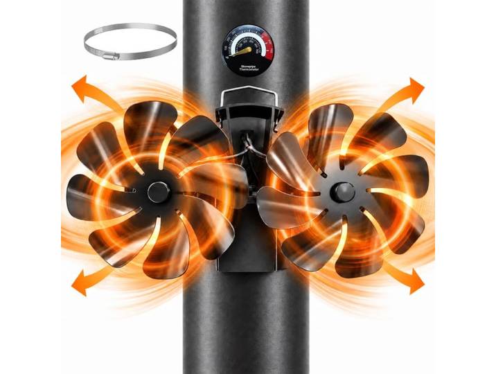 Relaxdays Ventilateur de poêle magnétique