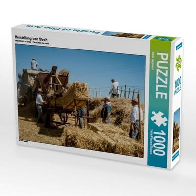 CALVENDO Puzzle Herstellung von Stroh | 1000 Teile Lege-Größe 64x48cm Foto-Puzzle für glückliche Stunden