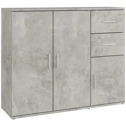 vidaXL Sideboard Betongrau 91x29,5x75cm Holzwerkstoff