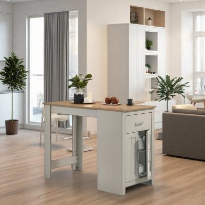 ZWYO HOSIMU "47"" Small Space Counter Height Dining Table, Alfonso Pub Table with Storage Cabinet & Drawer"