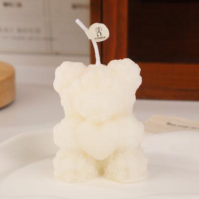 Multisell Products Hub Festival Rose Bear Scented Candle, Atmospheric Fragrance Souvenir For Home white