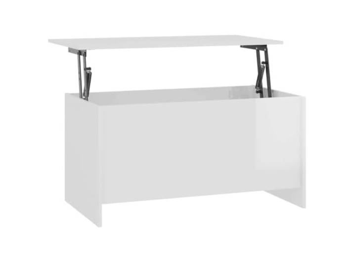 Weißer Couchtisch 102x55,5x52,5cm mit hochklappbarer Tischplatte Modernes Design, verstecktes Fach, Hubplatte, einfache Reinigung, Holzwerkstoff, Wohnzimmer