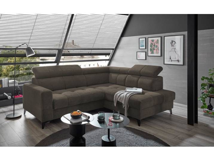 ED EXCITING DESIGN Ecksofa Bavaro, mit elektrischer Sitztiefenverstellung, Kopflehnen,USB-Anschlüsse