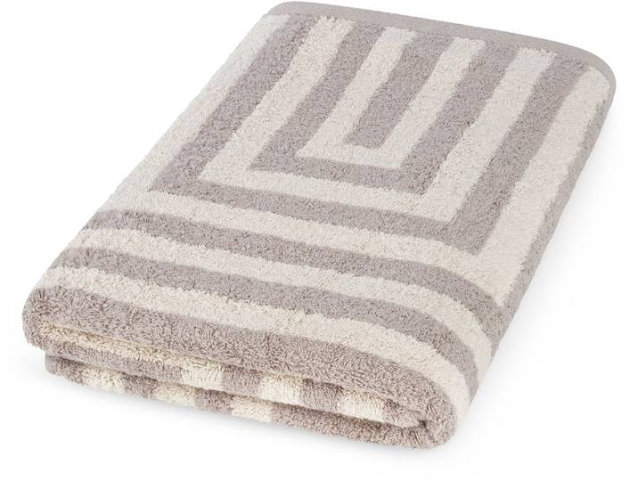 Duschtuch ROSS Grafik , grau (flanell, natur), B:70cm L:140cm, Frottier, Baumwolle, Handtücher, Duschtuch, aus feinster Baumwolle