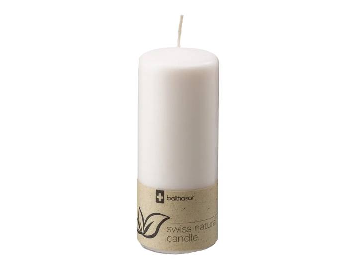 Zylinderkerze Swiss Natural, Balthasar, weiss, Wachs