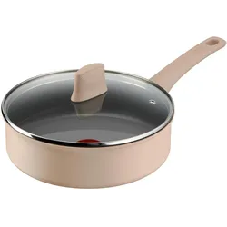 Tefal Revive Keramische hapjespan - 24 cm - Met deksel, Pfanne + Kochtopf, Beige