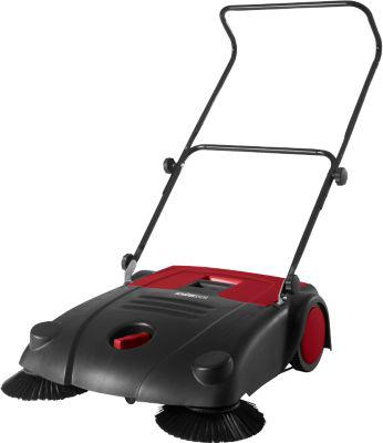 Schäfer Shop Pure Handkehrmaschine, Kehrleistung 2800 m²/h, bis 14 l, L 1100 x B 670 x H 980 mm, schwarz/rot