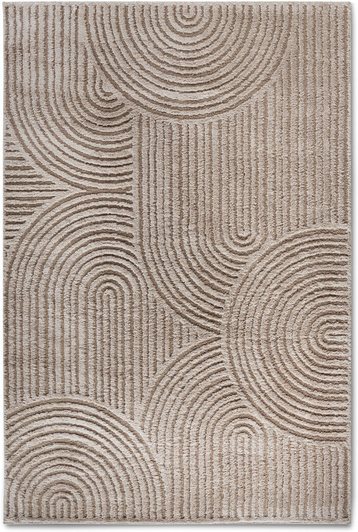 Elle Decoration Gallery Geometric Machine Woven Beige Area Rug Beige Rectangular 120 x 170cm