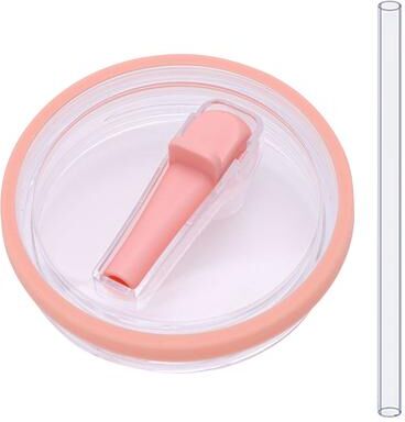 DynamicDeals Leak Proof Tumbler Lid Replacement With Flip Straw For Stanley Quencher Cups pink