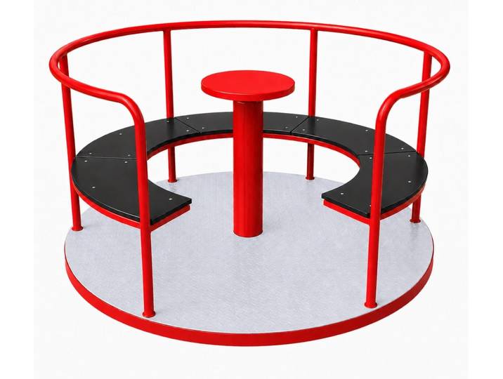 Xlmoebel Klettergerüst Drehplatte für Kinderkarussell im Spielplatzdesign in Rot, (Drehplatte für Kinderkarussell, 1-St., Drehplatte für Kinderkarussell, rot), Made in Europa