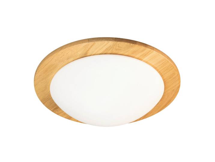 Led-Deckenleuchte Shine-Wood, Weiß, Eichefarben, Holz, rund, 11.5 cm, Lampen & Leuchten, LED Beleuchtung, LED-Deckenleuchten