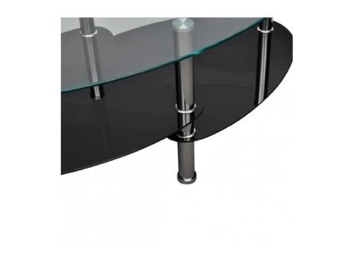 Table basse ovale noire brillante Barcelone - Métal - 90x50x43cm