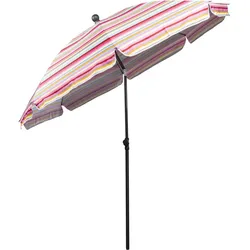 SOLAX-SUNSHINE Strand-/ Sonnenschirm Ø 200 cm, rot-pink-gelb-hellblau