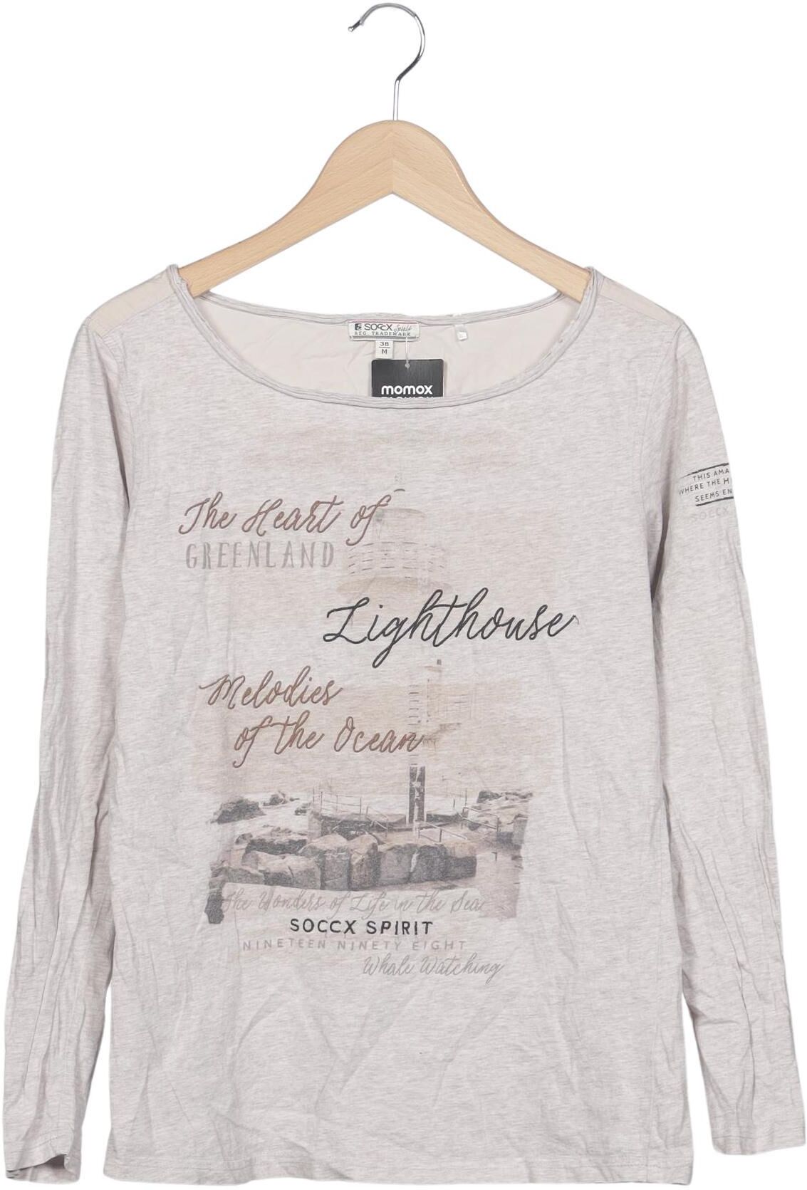 Soccx Damen Langarmshirt, Beige, Gr. EU 38, Baumwolle - Second Hand