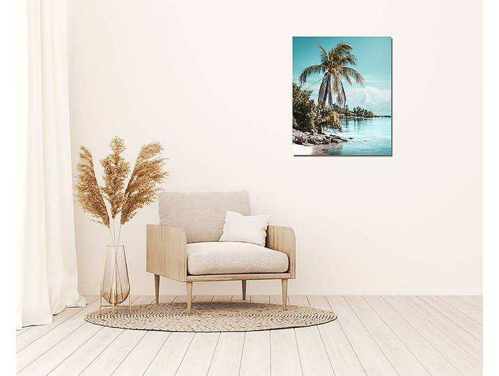 Tableau métallique Palm Tree Aluminium Dibond verni Multicolore 50 x 60cm