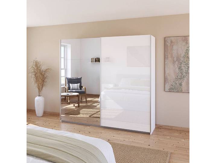 Armoire - Verre & Miroir 226cm Blanc/Blanc alpin