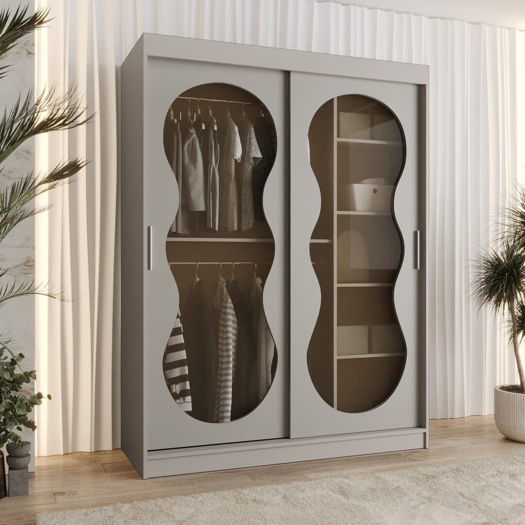 17 Stories Sylina 2 Door Wardrobe Cashmere 150cm W X 62cm D