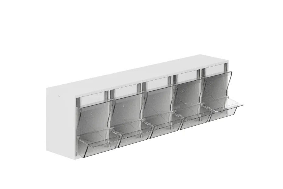 HAEBERLE GmbH + Co. KG Haeberle Kanülenspender, PicBox, 5 Schütten, grauweiß, first in first out Wand-Spendersystem 11369