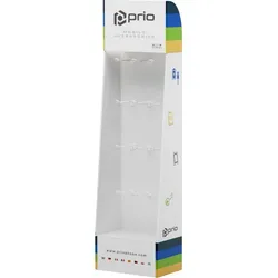 prio, Prospektständer, Einzelhandel Bodenaufsteller aus Karton weiss
