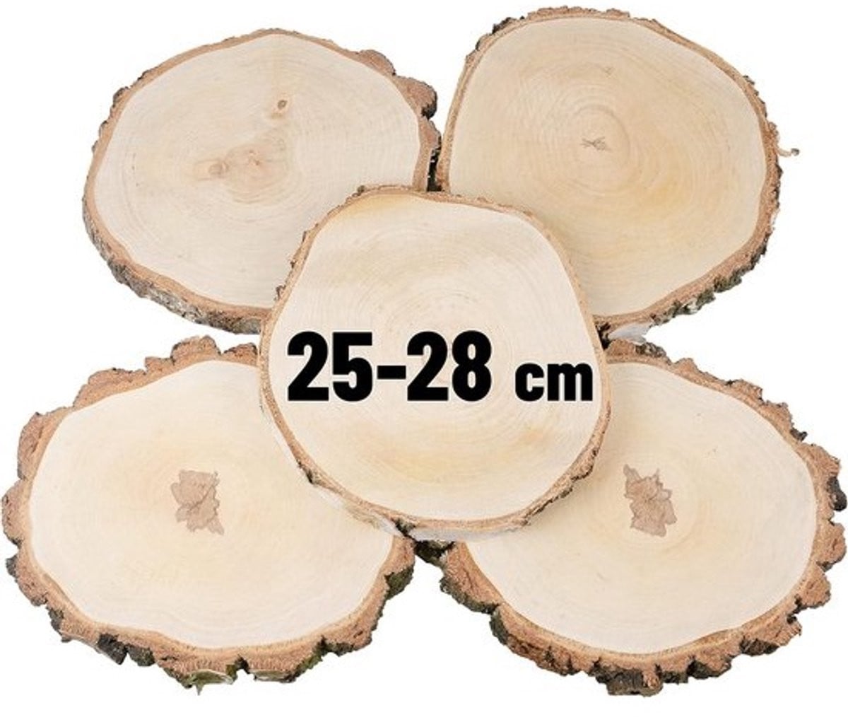 Houten ronde schijven voor schilderijen en tafeldecoratie