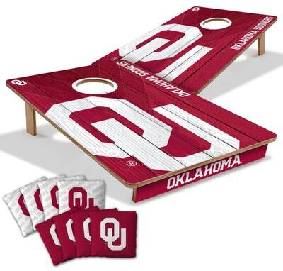 Skip's Garage Oklahoma Sooners NCAA Tailgate Cornhole Board Set