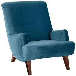 SESSEL Kajsa 71x80x101 Bezug Samtvelours Buche nussbaum/petrol