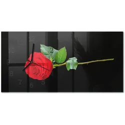 WANDUHR aus Glas 60x30 cm - Rose