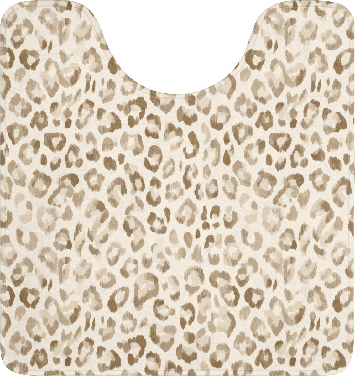 OnlyWow WC mat met uitsparing - Luipaard - Beige - Antislip - 55 x 60 cm