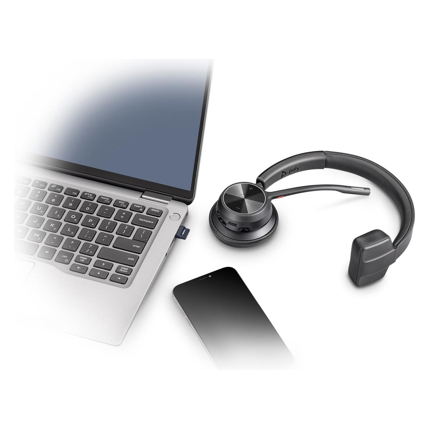 HP Poly Voyager 4310 + BT700 USB-A Adapter + Ladestation (Kabellos, USB-A, Zoom) (77Y92AA)