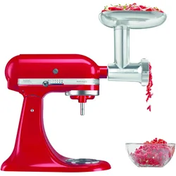 KitchenAid Fleischwolfaufsatz 5KSMMGA, Zubehör Küchengeräte, Silber
