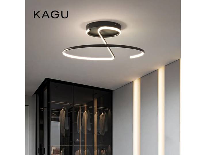 KAGU-Plafonnier LED Chromé Blanc, Luminaire Décoratif d'Nik, Idéal pour un Salon ou une Cuisine