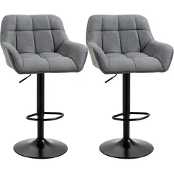 BARHOCKER 2-Set Tresenhocker Höhenverstellbar Drehbar im Retro-Design Kunstleder