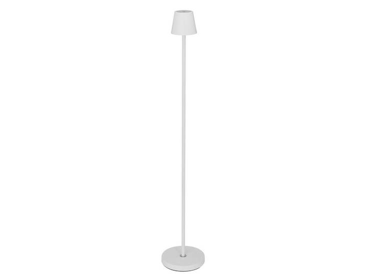 Novel Akku-Stehleuchte Seattle, Weiß, Metall, Uni, 94 mm, rund, 117 cm, RoHS, CE, Touch-Schalter (on/off), tragbar, Ladeanzeige, aufladbar über Usb, Lampen & Leuchten, Innenbeleuchtung, Stehlampen, Stehlampen