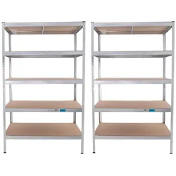 Baumarktplus 2x Schwerlastregal 180x115 x75cm Traglast 875 kg Regal Steckregal Lagerregal Kellerregal 5 Böden