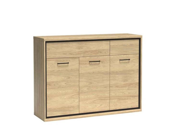 KOMMODE SYNDRA 135/101/41cm mit Schubladen 3 Türen Eichefarben
