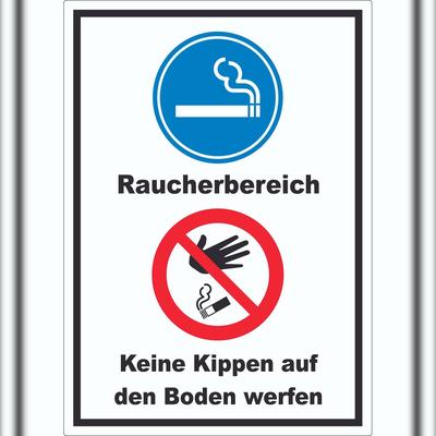 HB-Druck Aufkleber Raucherbereich Boden verboten A4 (210x297mm)