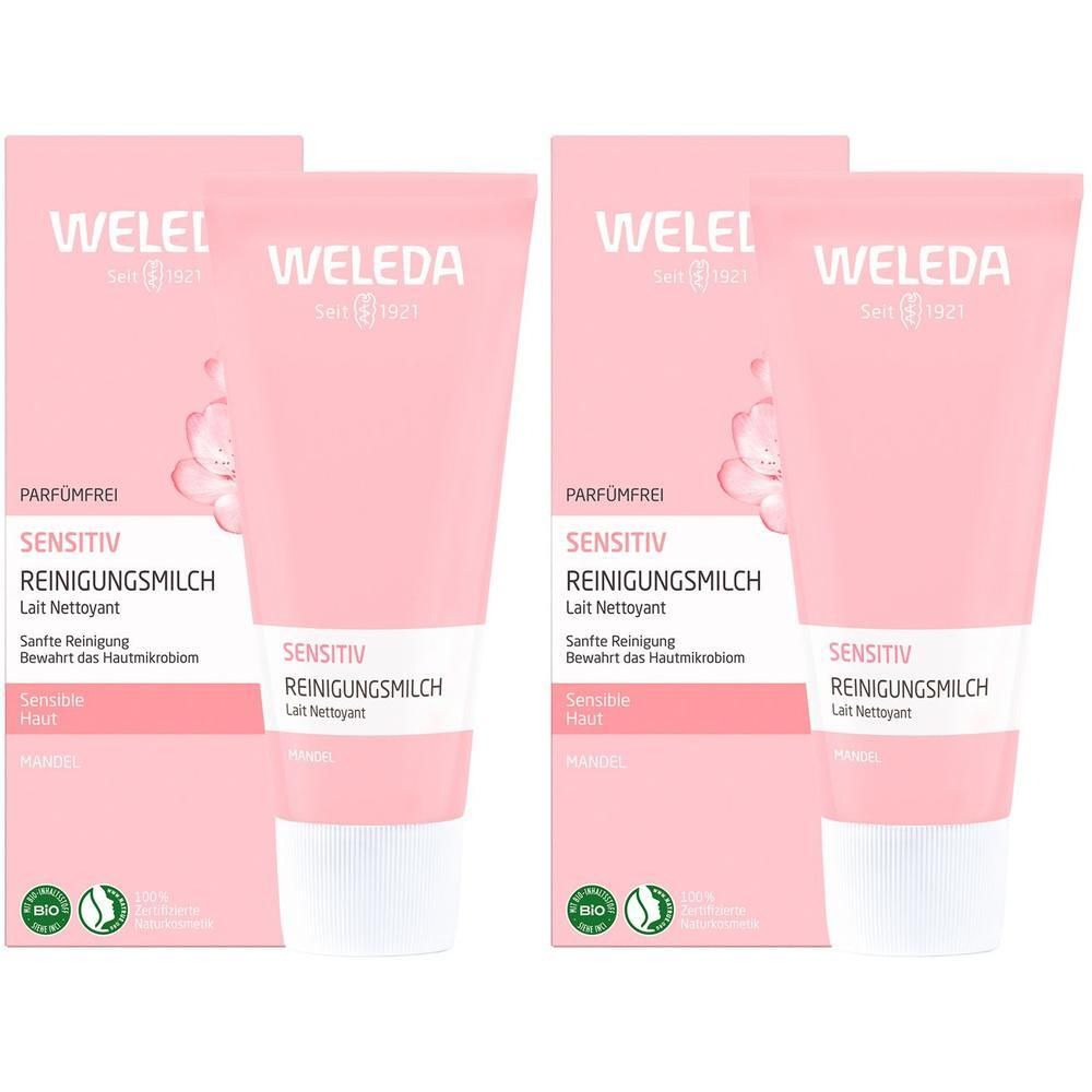 Weleda Sensitiv Reinigungsmilch Mandel 2x 2x75 ml Milch