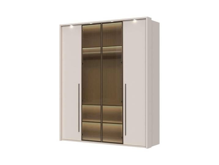 Drehtürenschrank, MDF & Glas, Cashmere, 187×226×60 cm, LED-Beleuchtung, Modern, Places Of Style