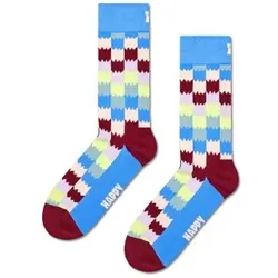 Happy Socks Dizzy Check Sock Blau Muster Baumwolle Gr 36/40