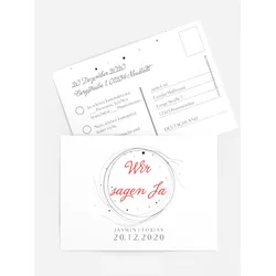 Antwortkarten für Ihre Feier selbst gestalten mit Spruch und Fotos im Onlinedesigner bei Meine-Kartenmanufaktur.de