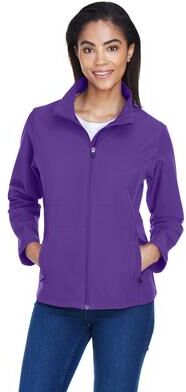Team 365 TT80W Women's Leader Soft Shell Jacket in Sport Purple size XL