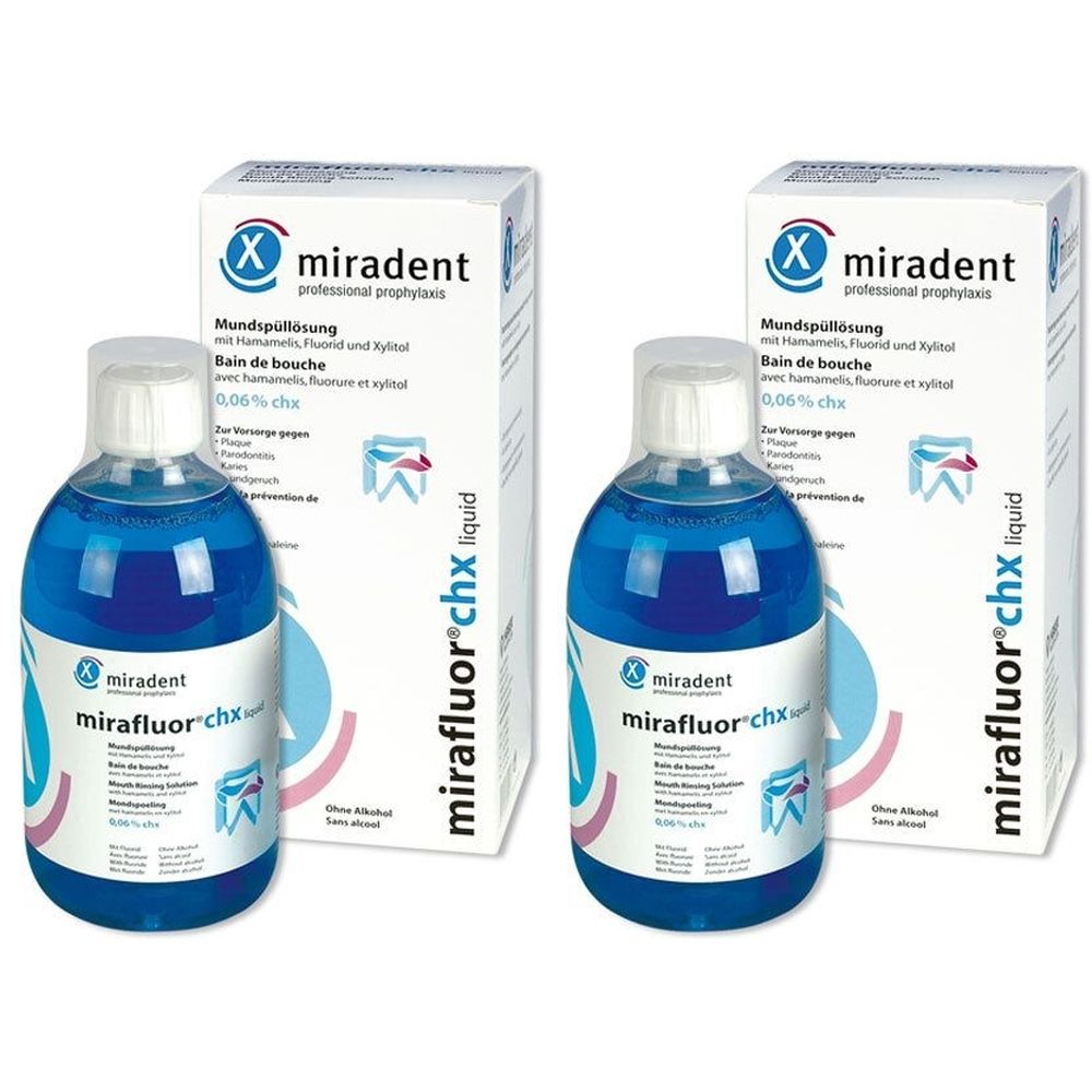 Miradent Mundspüllösung mirafluor CHX 0,06% 2x 2x500 ml Lösung